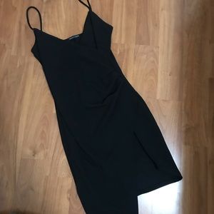 Black Wrap Bodycon Dress